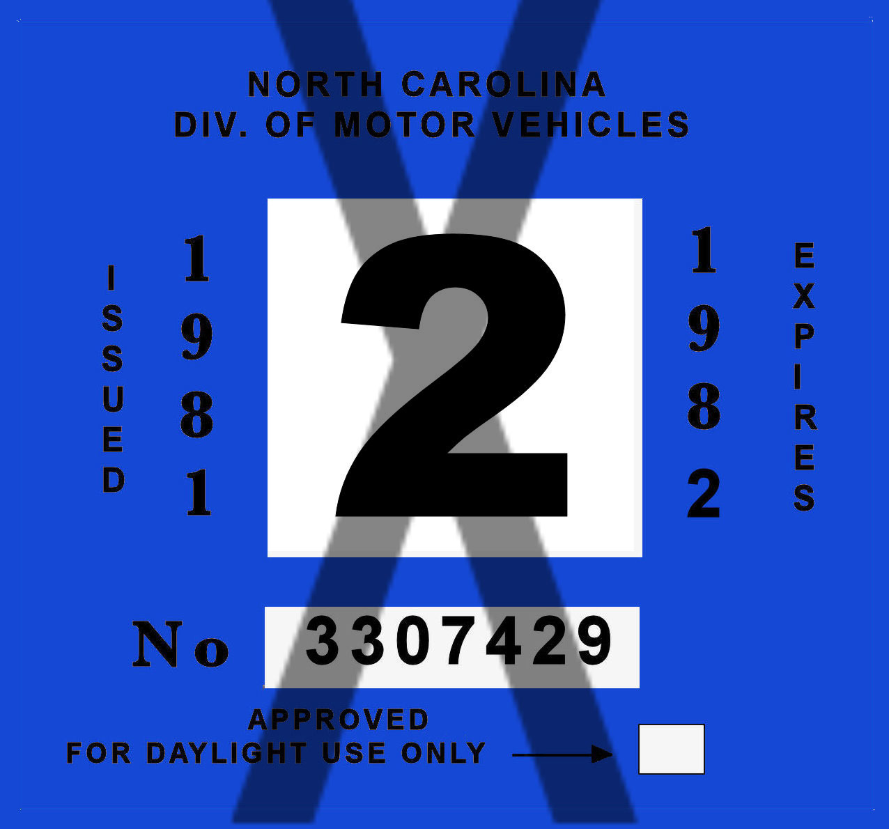 (image for) 1981-82 North Carolina INSPECTION Sticker